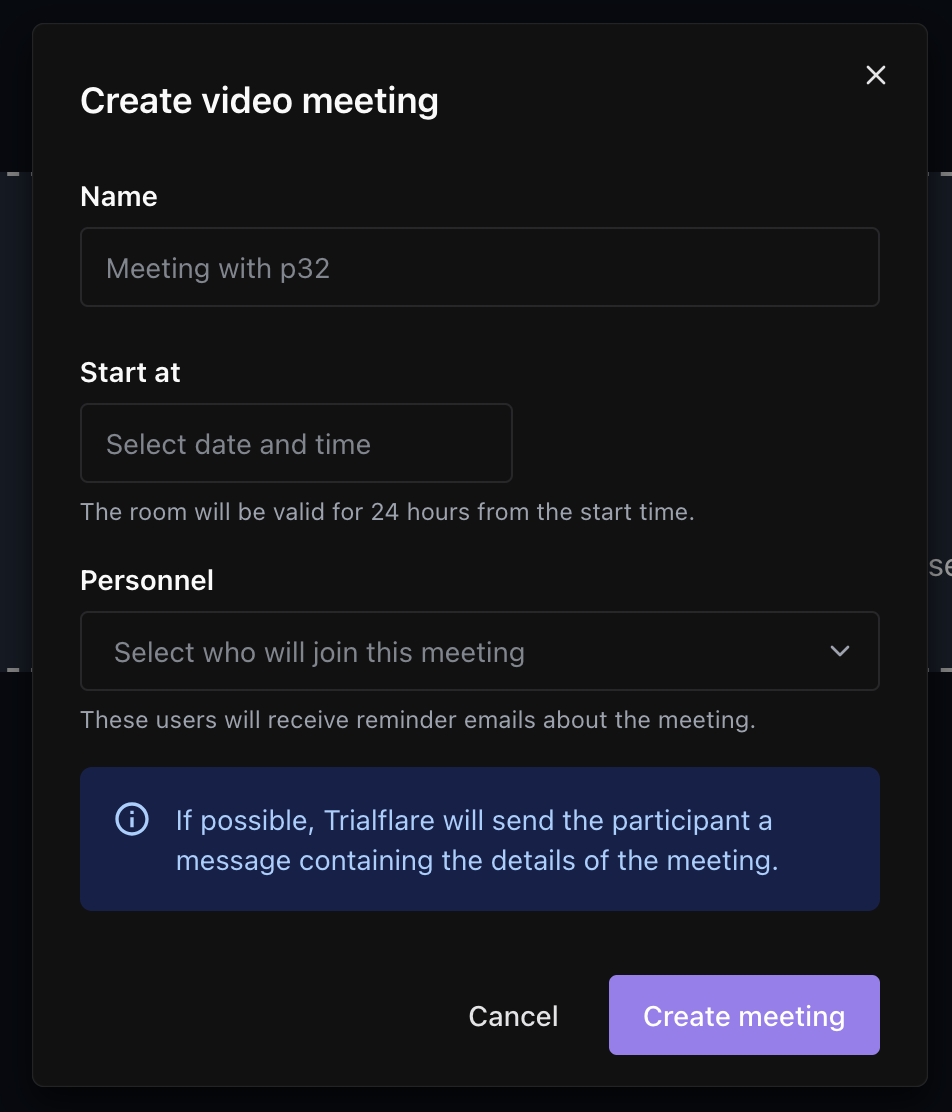 New meeting form